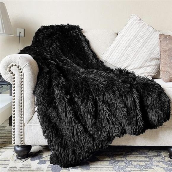 Faux Fur Throw Blanket 50x60 Soft Fluffy Shaggy Cozy Plush Blanket for Couch Bed - Picture 7 of 7